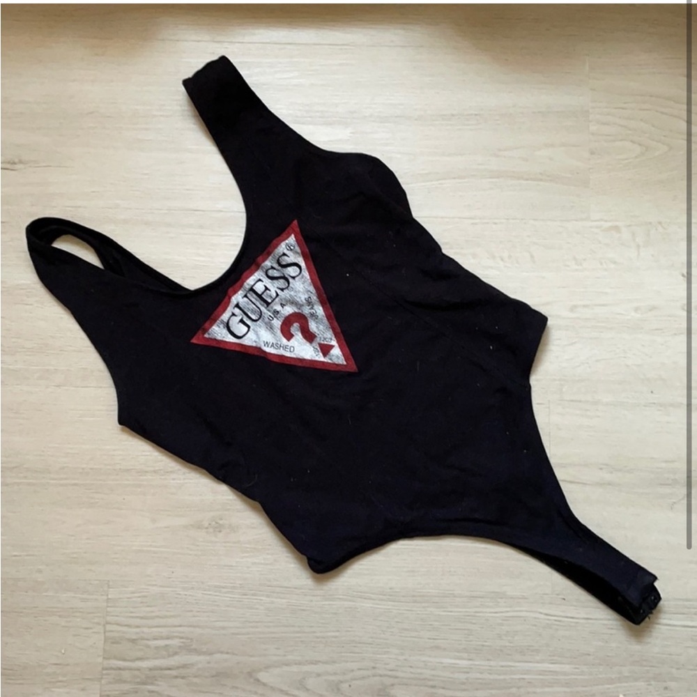 COPY - Guess Black Bodysuit with Red Logo